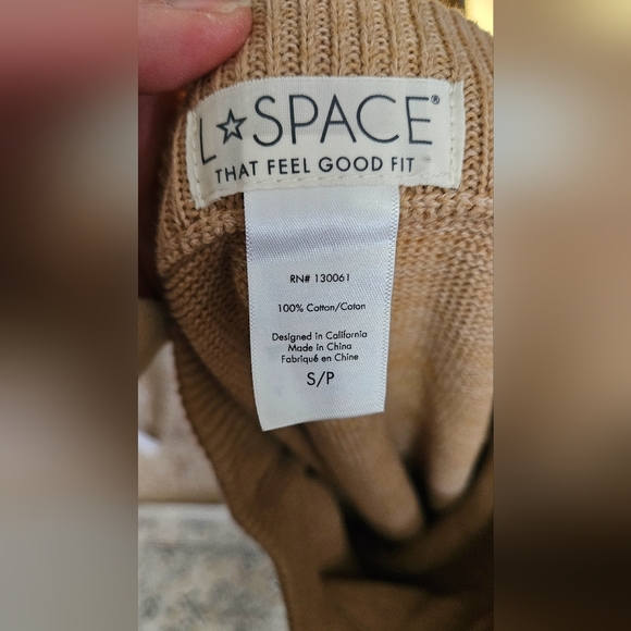 L*SPACE Siren knit cotton wrap midi skirt in Tan. Size Small - Picture 13 of 14